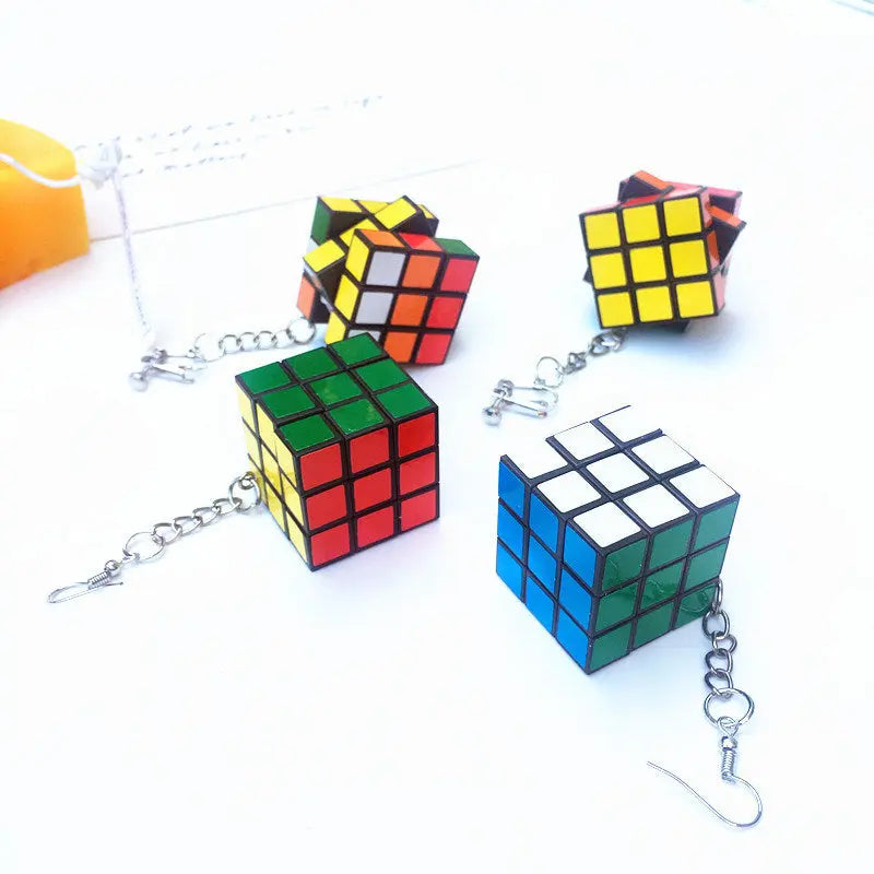 Women's Plastic Simulation Rubik's Cube Earrings - Epic.Wish.Gifts