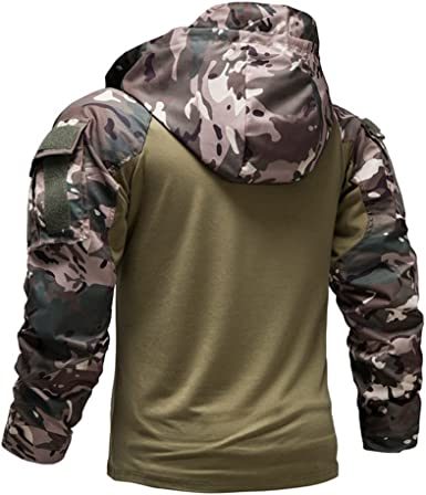 Men's Camouflage Army Tactical T-Shirts Military Shirts Long Sleeve Outdoor T-Shirts Athletic Hoodies Doba