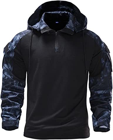 Men's Camouflage Army Tactical T-Shirts Military Shirts Long Sleeve Outdoor T-Shirts Athletic Hoodies Doba