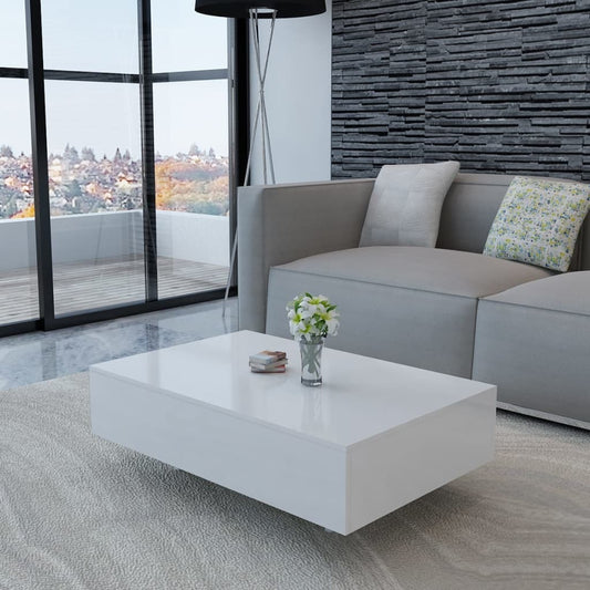 Coffee Table High Gloss White Doba