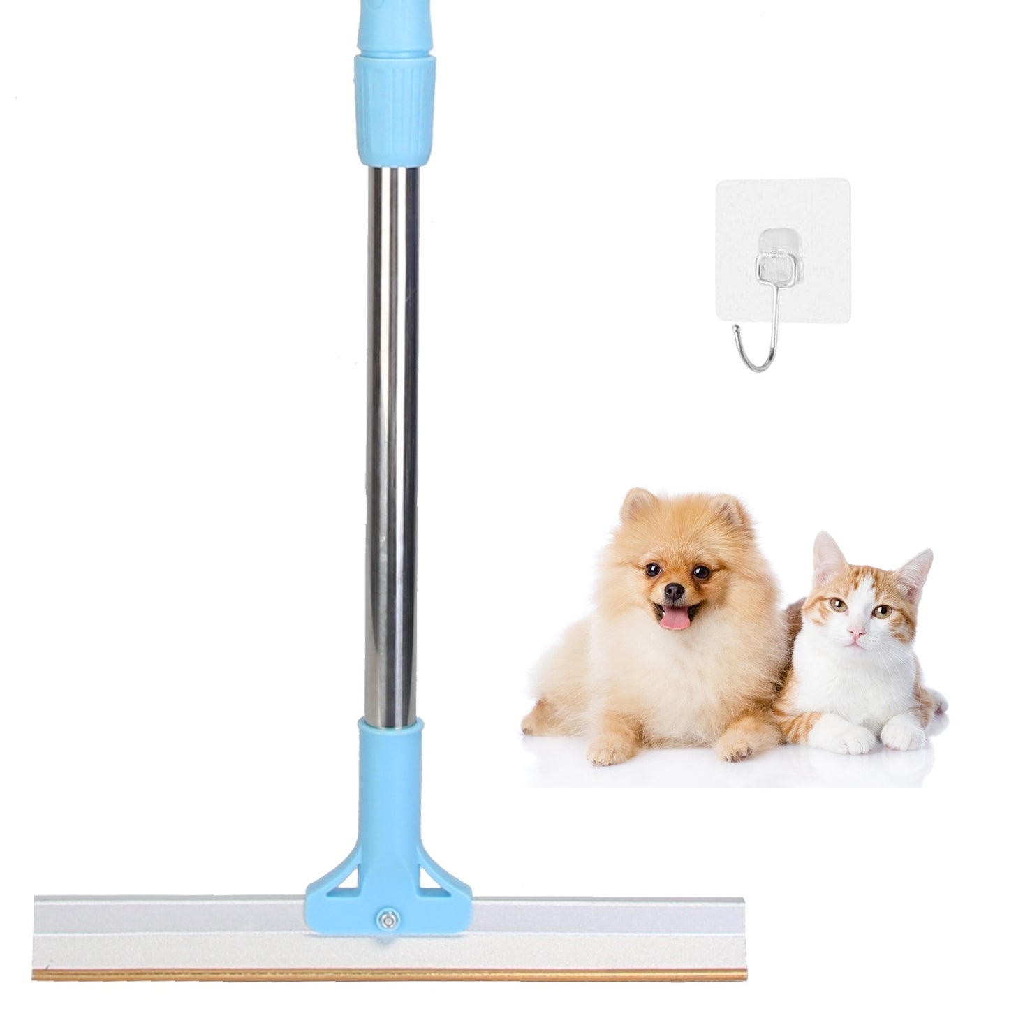 Pet Hair Removal Rake With 54.33in Adjustable Telescopic Rod Multi-Fabric Dog Cat Hair Scraper Lint Shaver For Carpet Rug Clothes Couch Doba