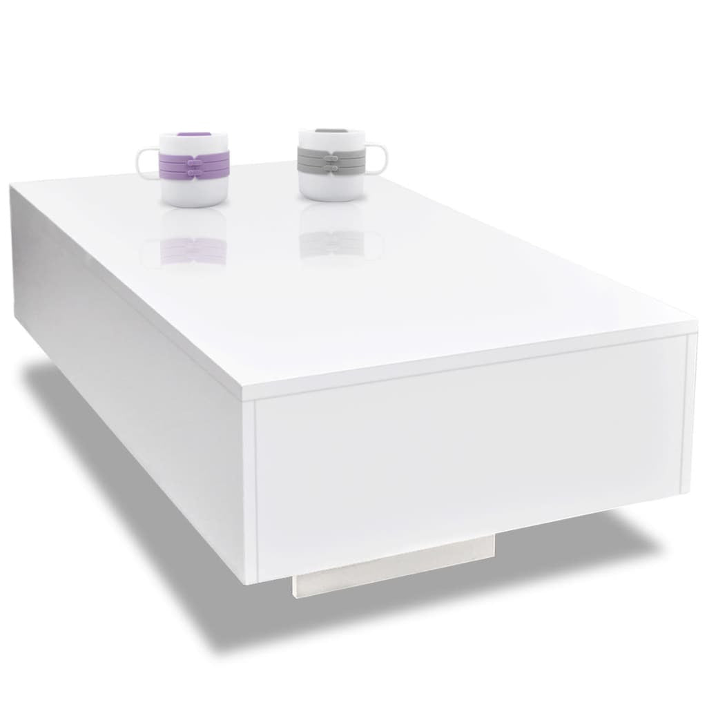 Coffee Table High Gloss White Doba