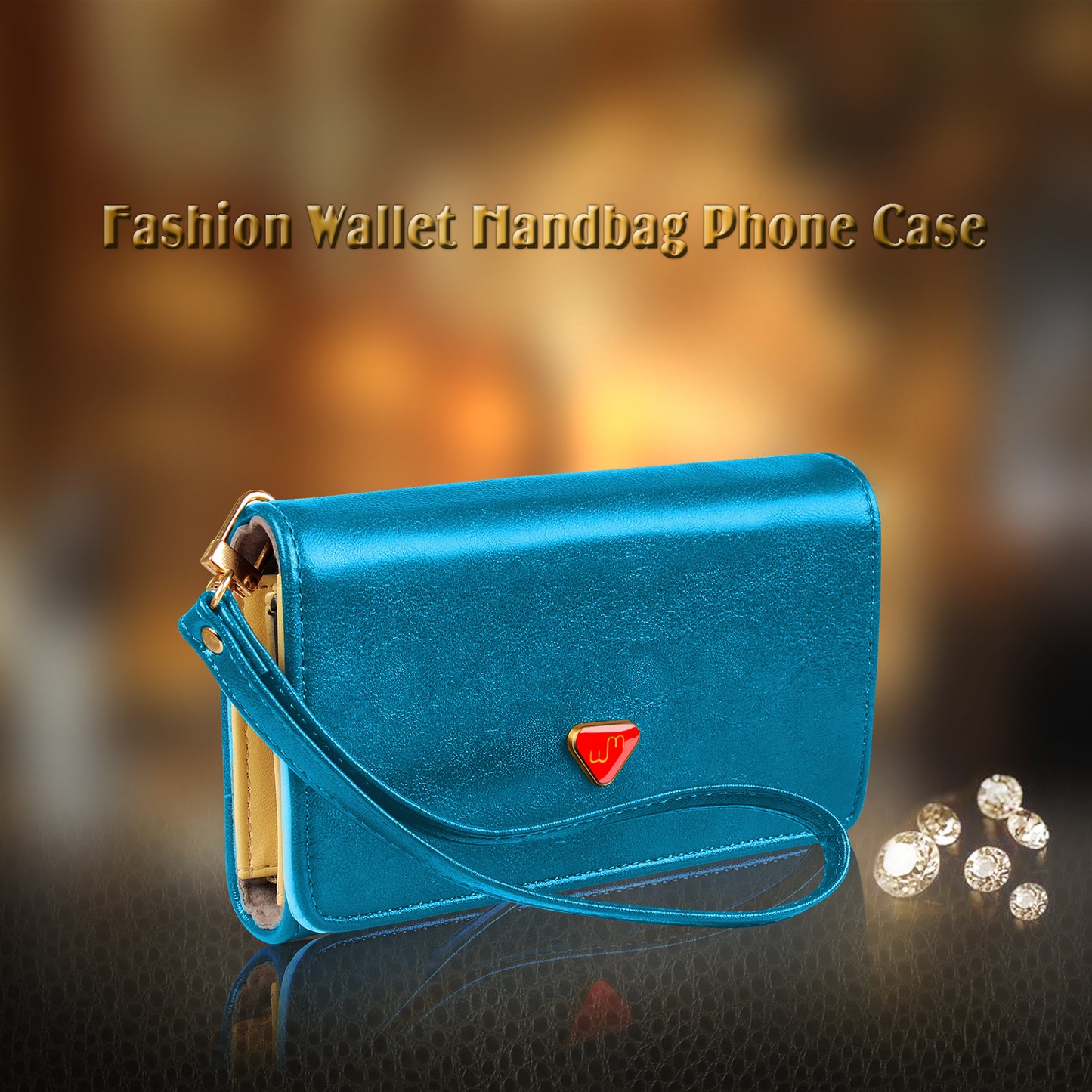 Women Wristlet Wallet PU Leather Lady Purse Credit Card Holder 4 Card Slots 3 Money Pouches 1 Coin Pocket Doba