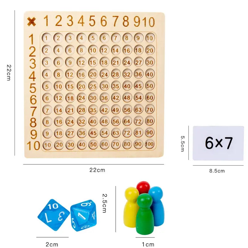 Wooden Montessori 99 Multiplication Board Educational Toy Epic.Wish.Gifts