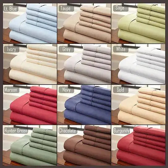 6-Piece Luxury Soft Bamboo Bed Sheet Set in 12 Colors - Epic.Wish.Gifts