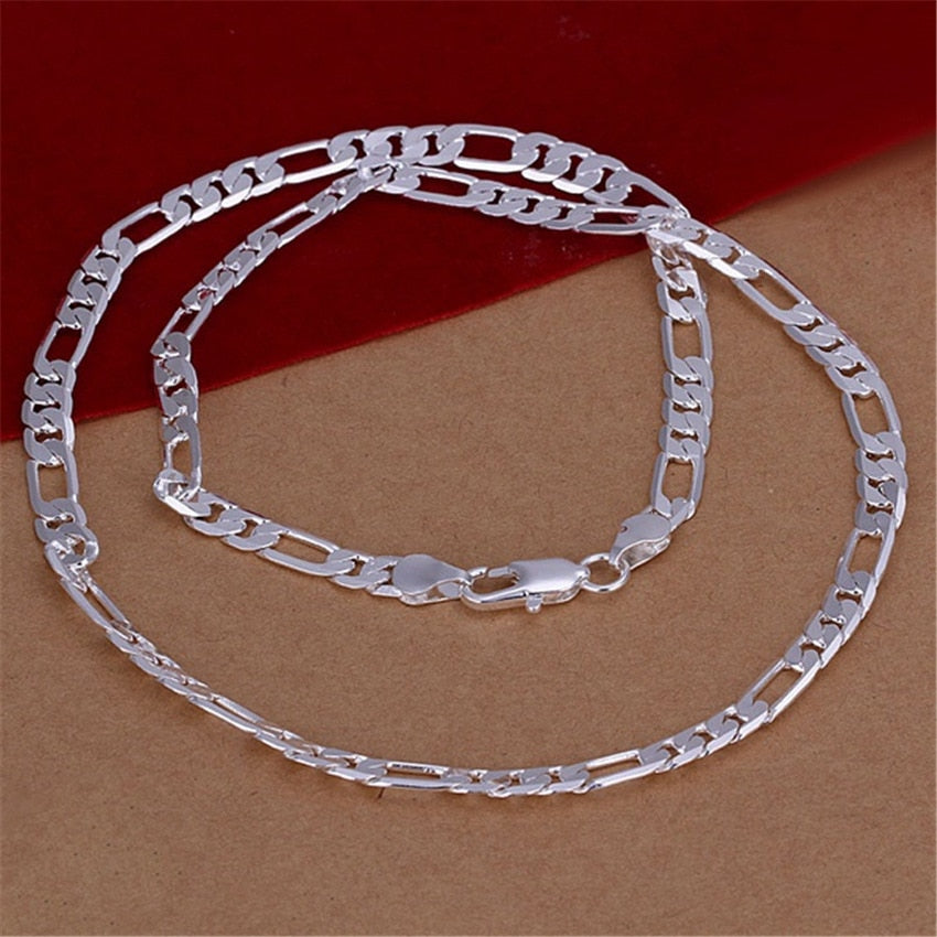 Wholesale High Quality Mens 6mm Flat Chain 925 Sterling Silver URMYLADY Official Store