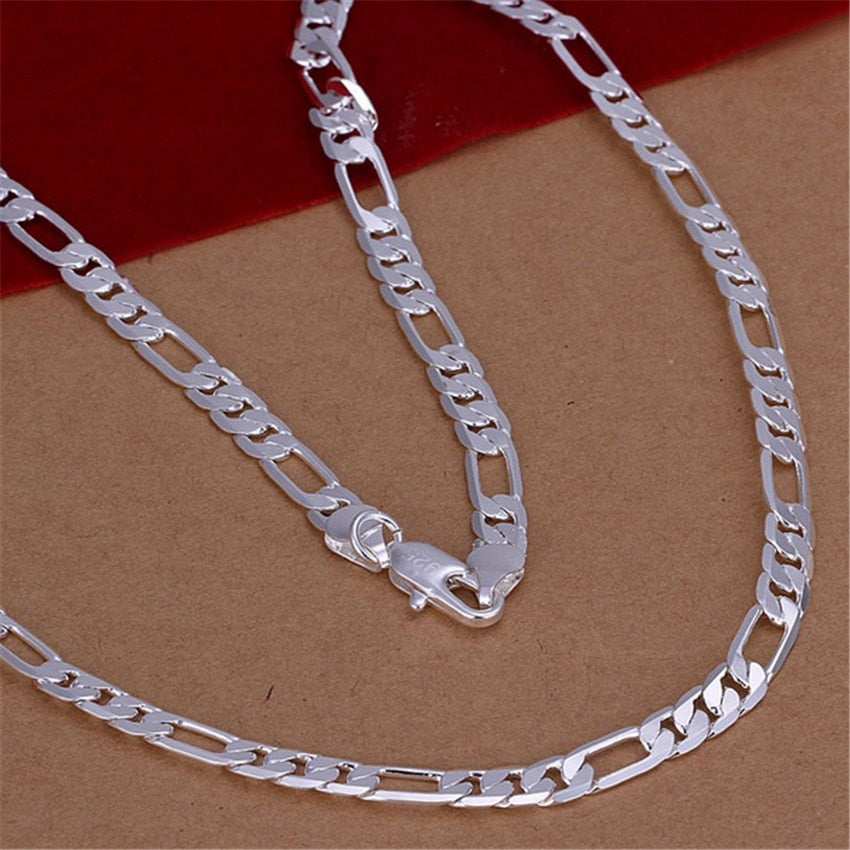 Wholesale High Quality Mens 6mm Flat Chain 925 Sterling Silver URMYLADY Official Store